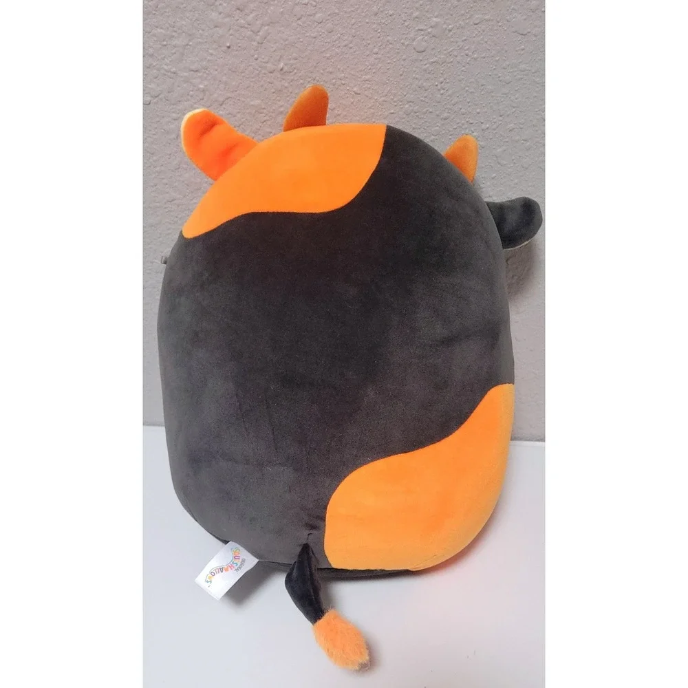 Squishmallows Halloween Cillian the Cow Grey Orange Pumpkin Plush Jazwares 8